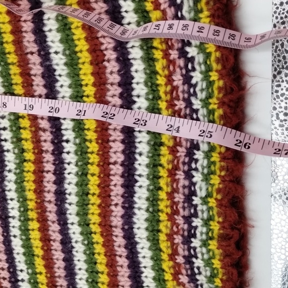 Jodifl multicolor Striped oversized sweater puff sleeve size large green yellow - Picture 10 of 14